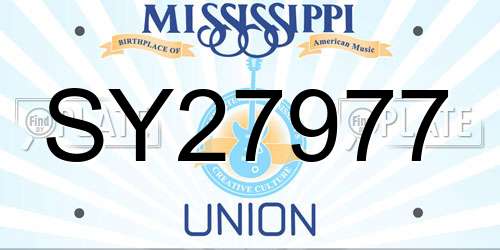 SY27977 Mississippi License Plate