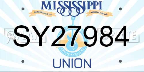 SY27984 Mississippi License Plate