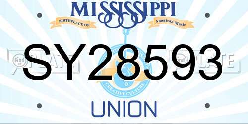 SY28593 Mississippi License Plate
