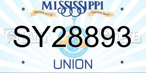 SY28893 Mississippi License Plate
