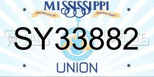SY33882 Mississippi License Plate