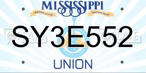 SY3E552 Mississippi License Plate