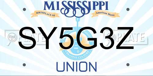 SY5G3Z Mississippi License Plate