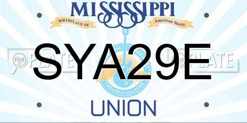 SYA29E Mississippi License Plate