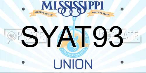 SYAT93 Mississippi License Plate