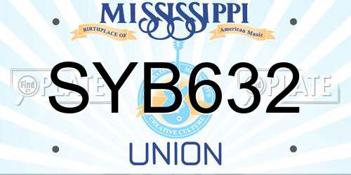 SYB632 Mississippi License Plate