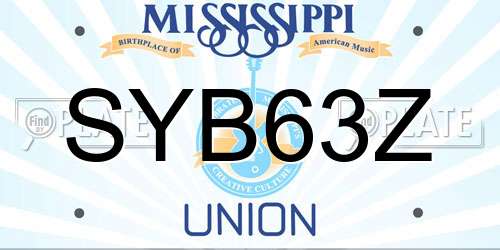 SYB63Z Mississippi License Plate