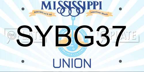 SYBG37 Mississippi License Plate