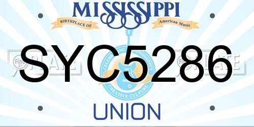 SYC5286 Mississippi License Plate