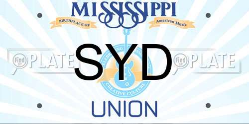 SYD Mississippi License Plate