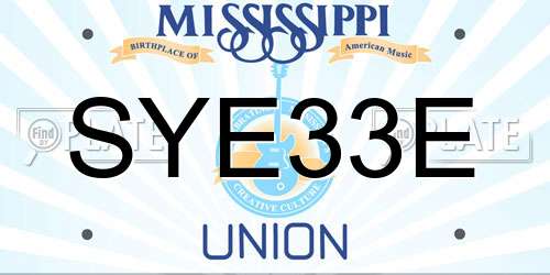 SYE33E Mississippi License Plate