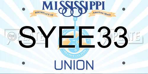 SYEE33 Mississippi License Plate