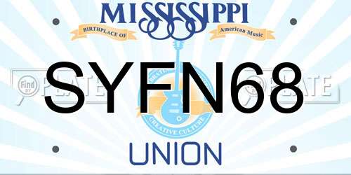 SYFN68 Mississippi License Plate