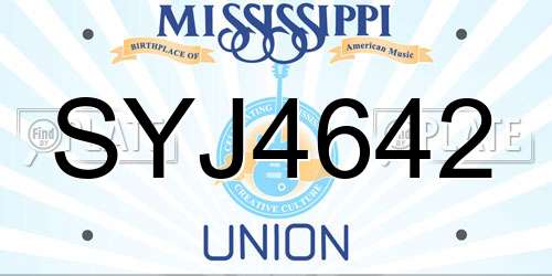 SYJ4642 Mississippi License Plate