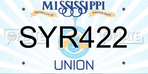 SYR422 Mississippi License Plate
