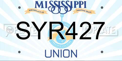 SYR427 Mississippi License Plate