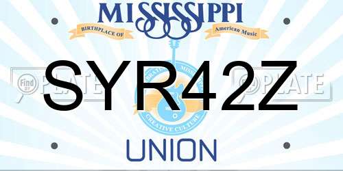 SYR42Z Mississippi License Plate