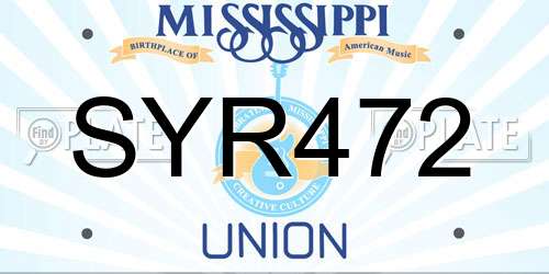 SYR472 Mississippi License Plate