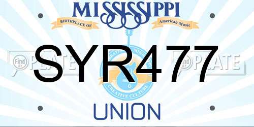 SYR477 Mississippi License Plate