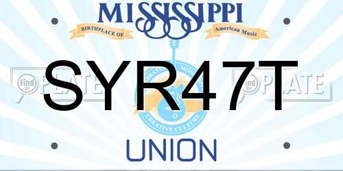 SYR47T Mississippi License Plate