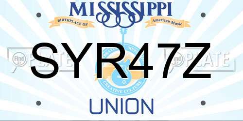 SYR47Z Mississippi License Plate