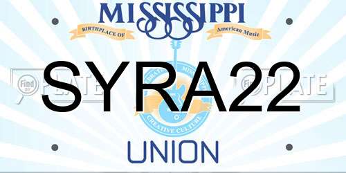 SYRA22 Mississippi License Plate