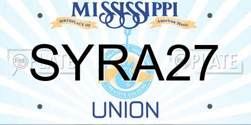 SYRA27 Mississippi License Plate