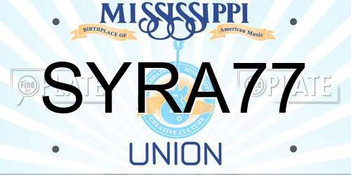 SYRA77 Mississippi License Plate