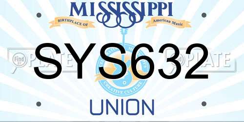 SYS632 Mississippi License Plate