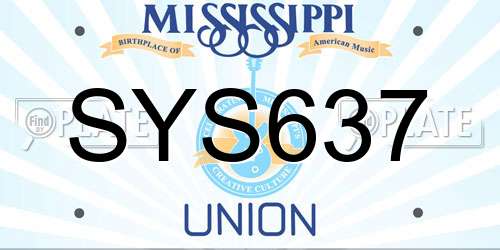 SYS637 Mississippi License Plate