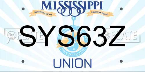 SYS63Z Mississippi License Plate