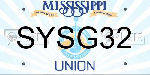 SYSG32 Mississippi License Plate