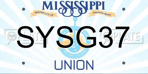SYSG37 Mississippi License Plate