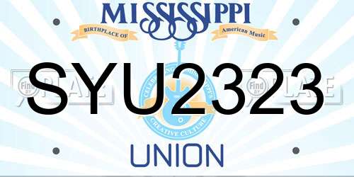 SYU2323 Mississippi License Plate