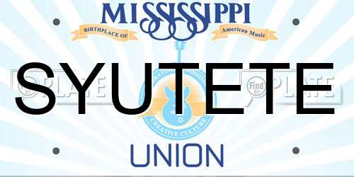 SYUTETE Mississippi License Plate