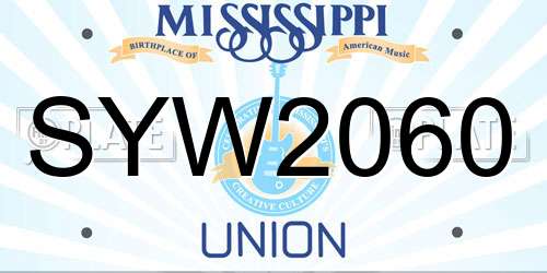 SYW2060 Mississippi License Plate