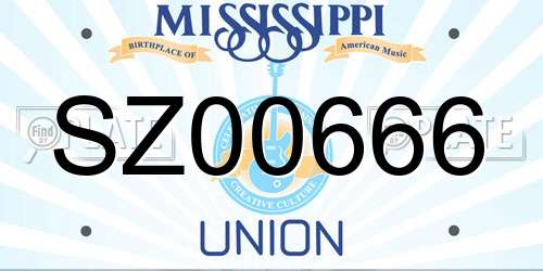 SZ00666 Mississippi License Plate