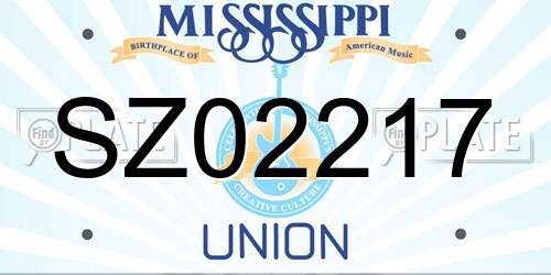 SZ02217 Mississippi License Plate