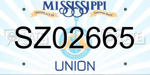 SZ02665 Mississippi License Plate