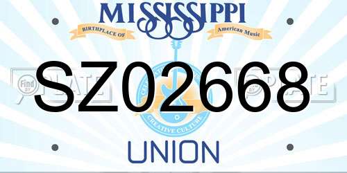 SZ02668 Mississippi License Plate