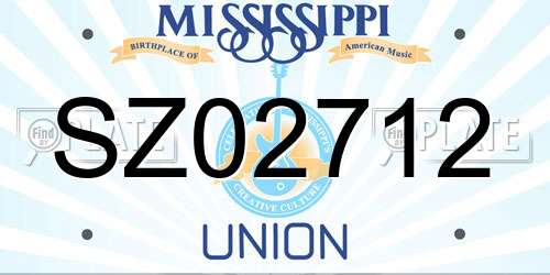 SZ02712 Mississippi License Plate