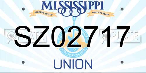 SZ02717 Mississippi License Plate