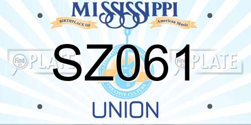 SZ061 Mississippi License Plate