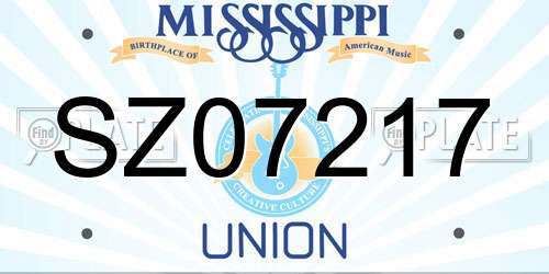 SZ07217 Mississippi License Plate
