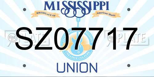 SZ07717 Mississippi License Plate