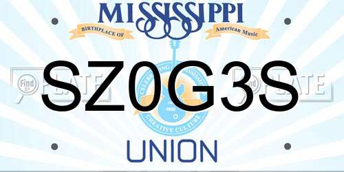 SZ0G3S Mississippi License Plate