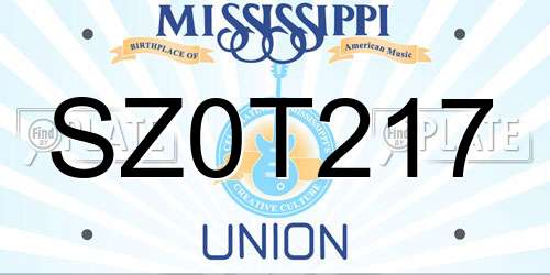 SZ0T217 Mississippi License Plate