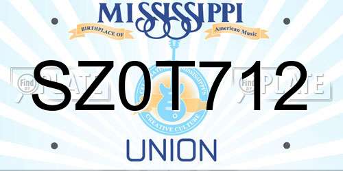 SZ0T712 Mississippi License Plate