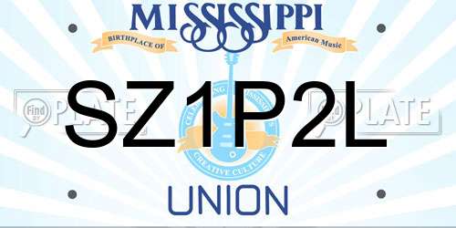 SZ1P2L Mississippi License Plate