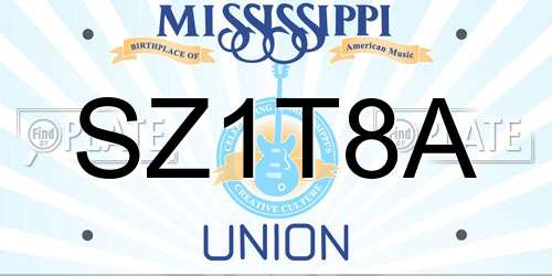 SZ1T8A Mississippi License Plate